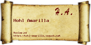 Hohl Amarilla névjegykártya